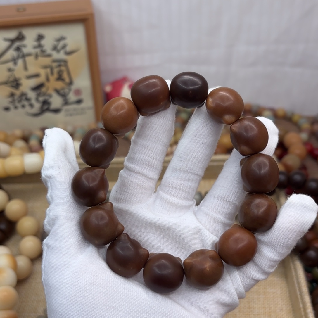 菩提根/象牙果吊坠18干磨瑕疵落地果糖油猫头036