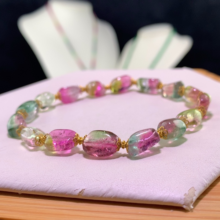 双色碧玺手链未镶嵌