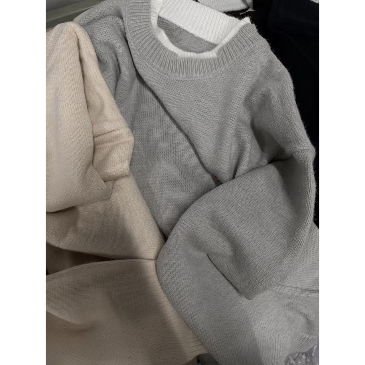 重磅假两件百搭套头加厚针织毛衣  男女同款