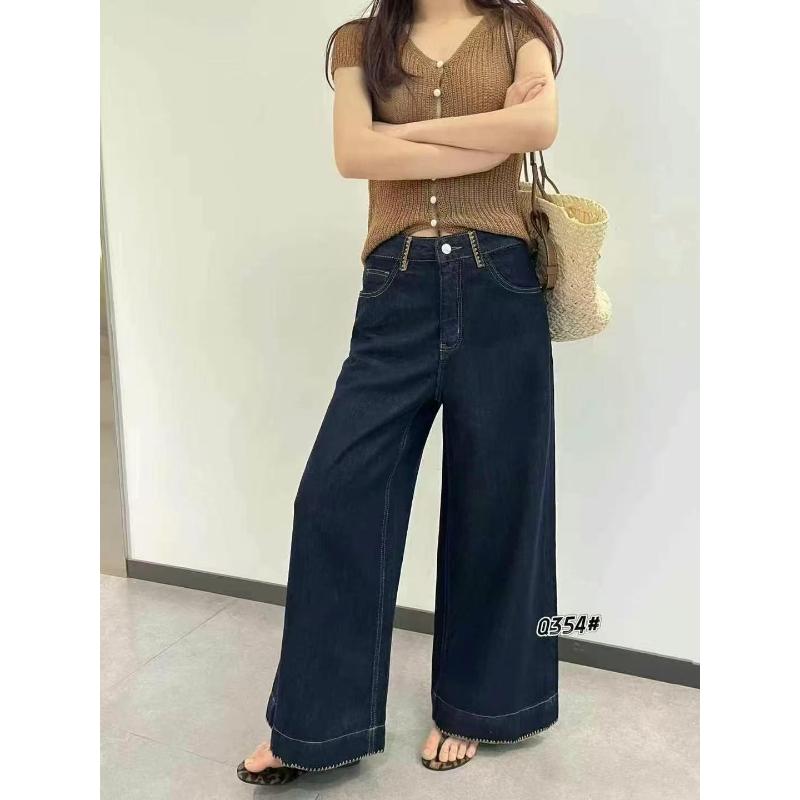 春夏季新款休闲时尚百搭阔腿牛仔裤H5429