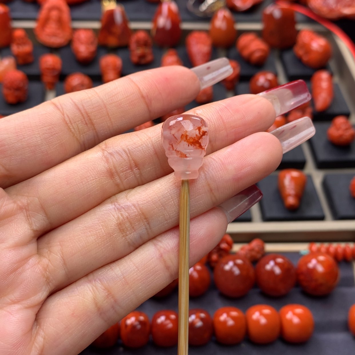 【闪购商品】南红玛瑙冰飘三通11mm➕未镶嵌