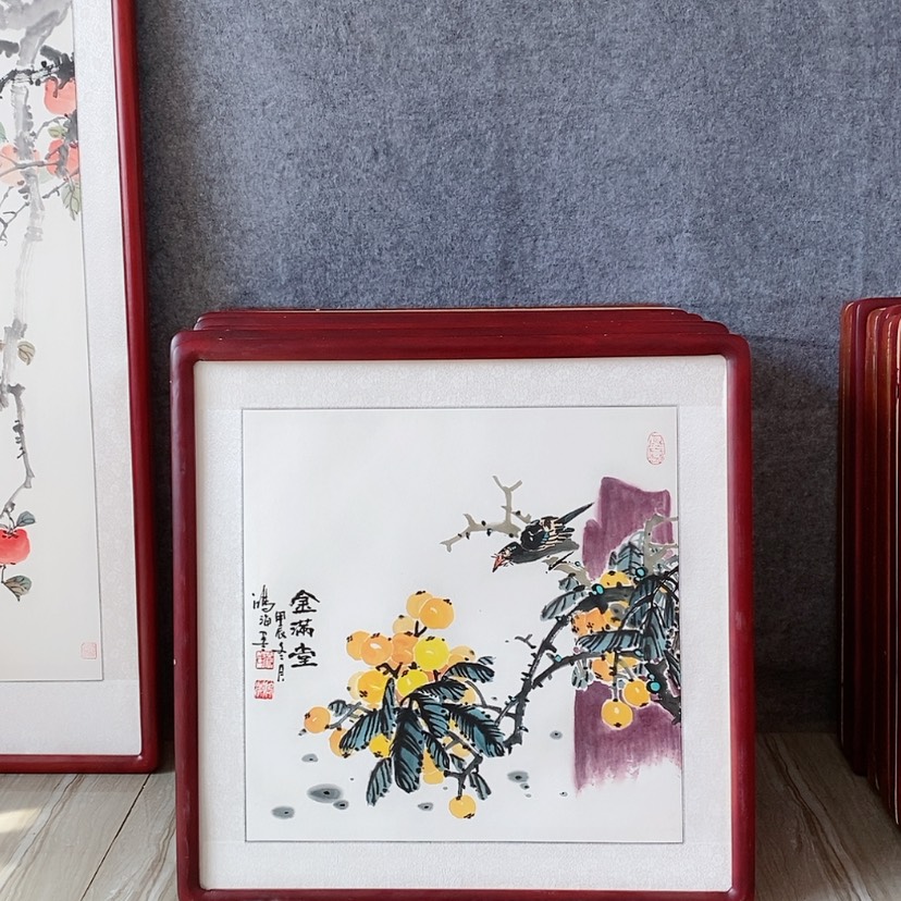 【闪购商品】国画书画作品带框65×65厘米
