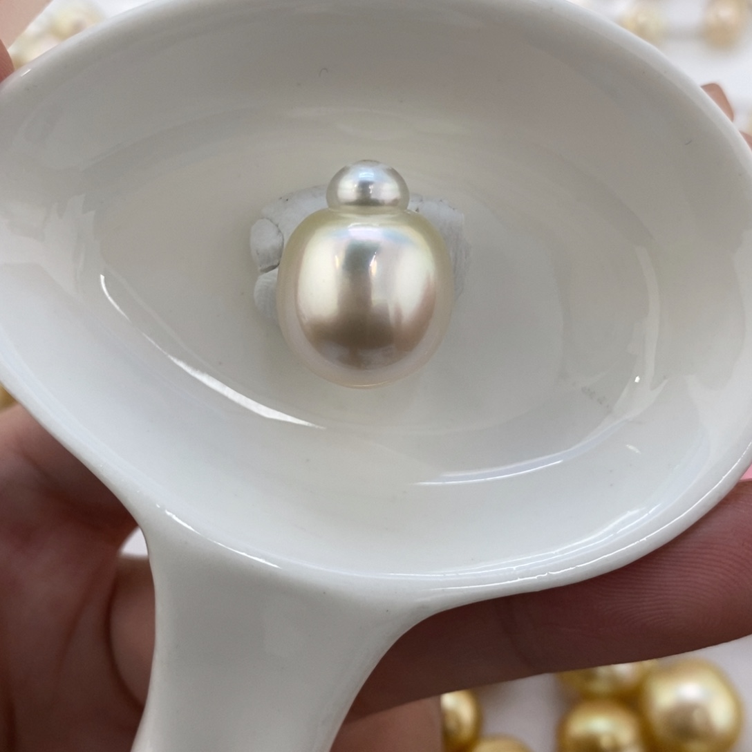 未镶嵌裸珠海水珍珠金珠单珠14+