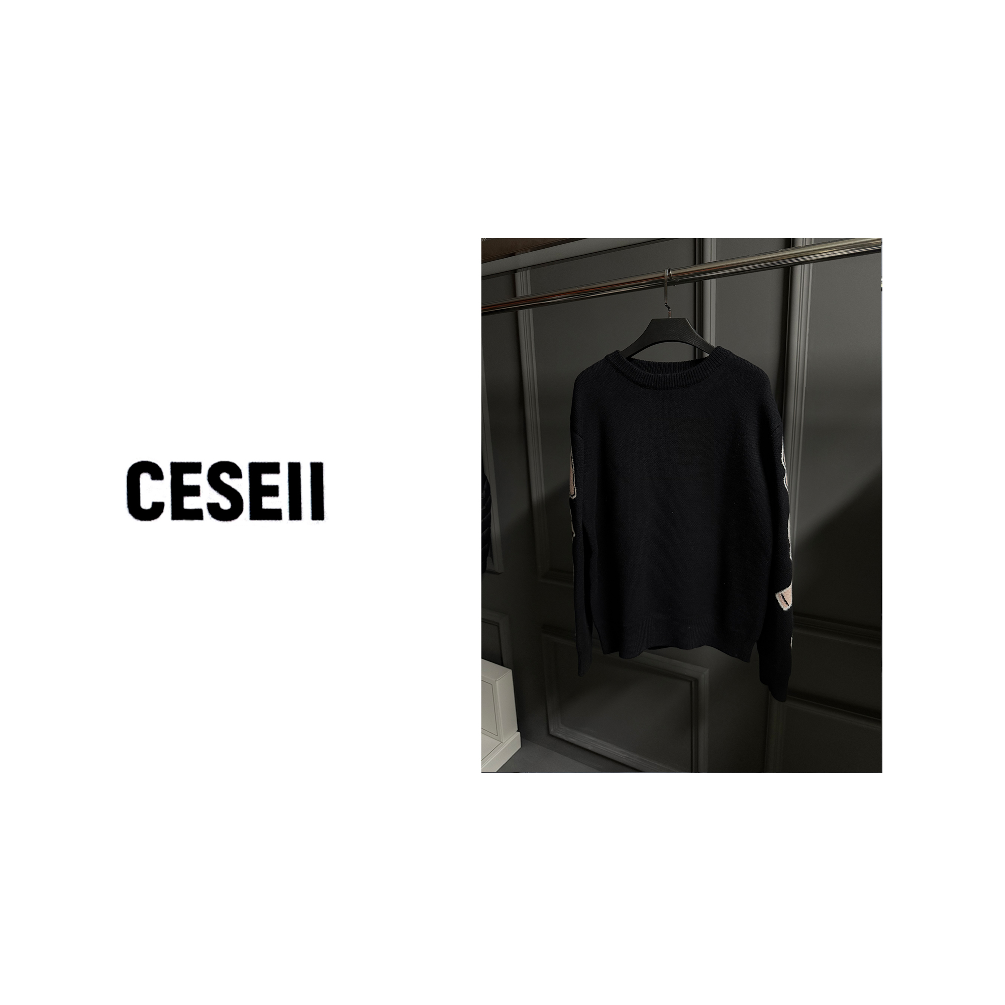 【25XJ821】CESEII高品质羊毛混纺时尚款提花毛衣