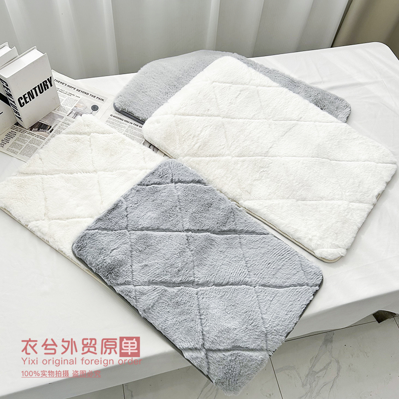 （亲肤毛绒绒地垫）家用简约现代卧室门前柔软细腻沙发垫防滑垫G