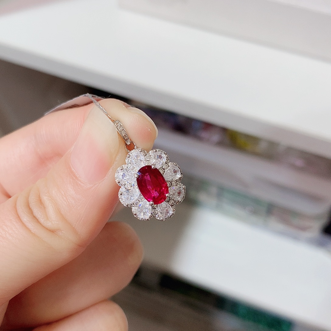 碧玺颈饰银S925镶嵌吊坠超美