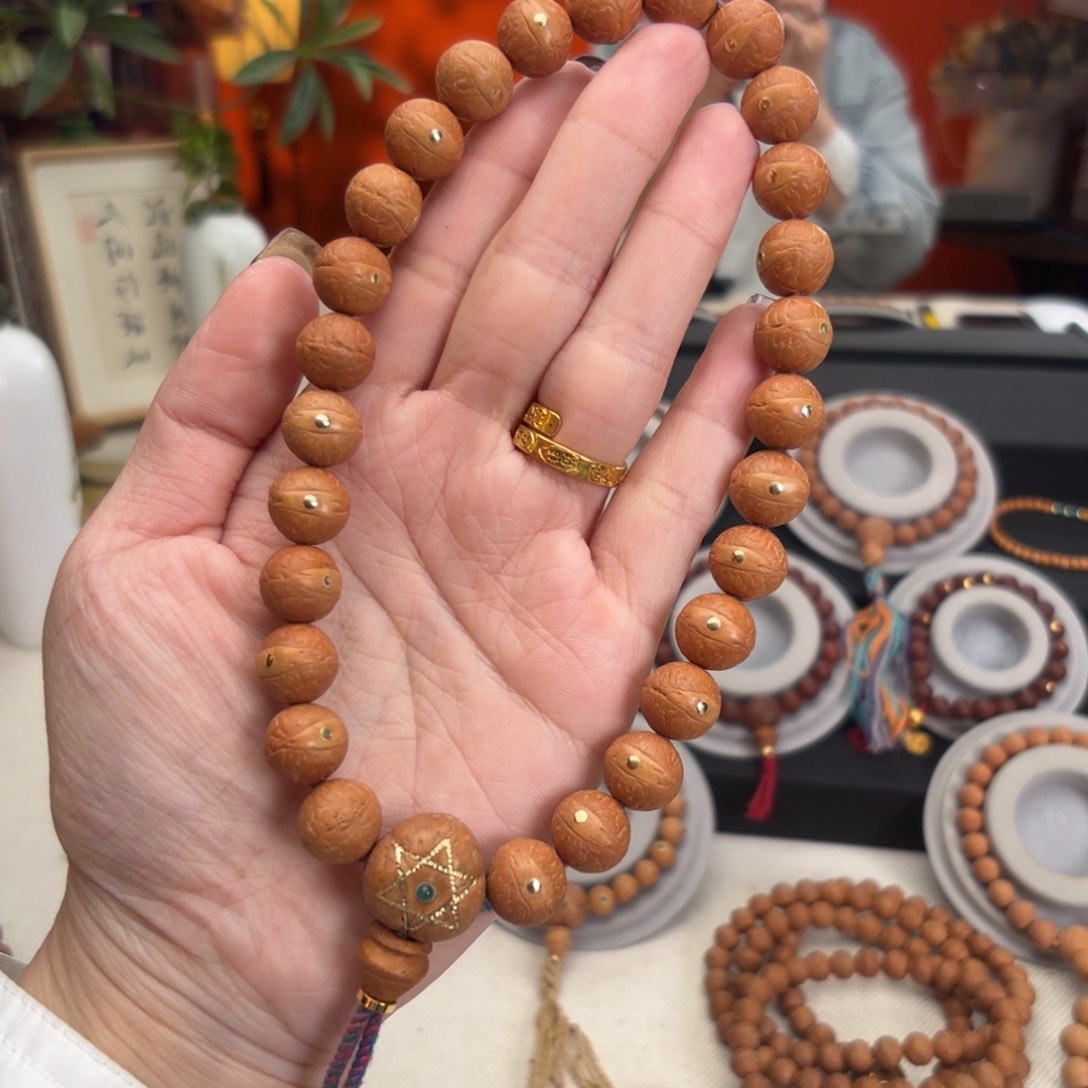 凤眼菩提吊坠12毫米铜手持27颗