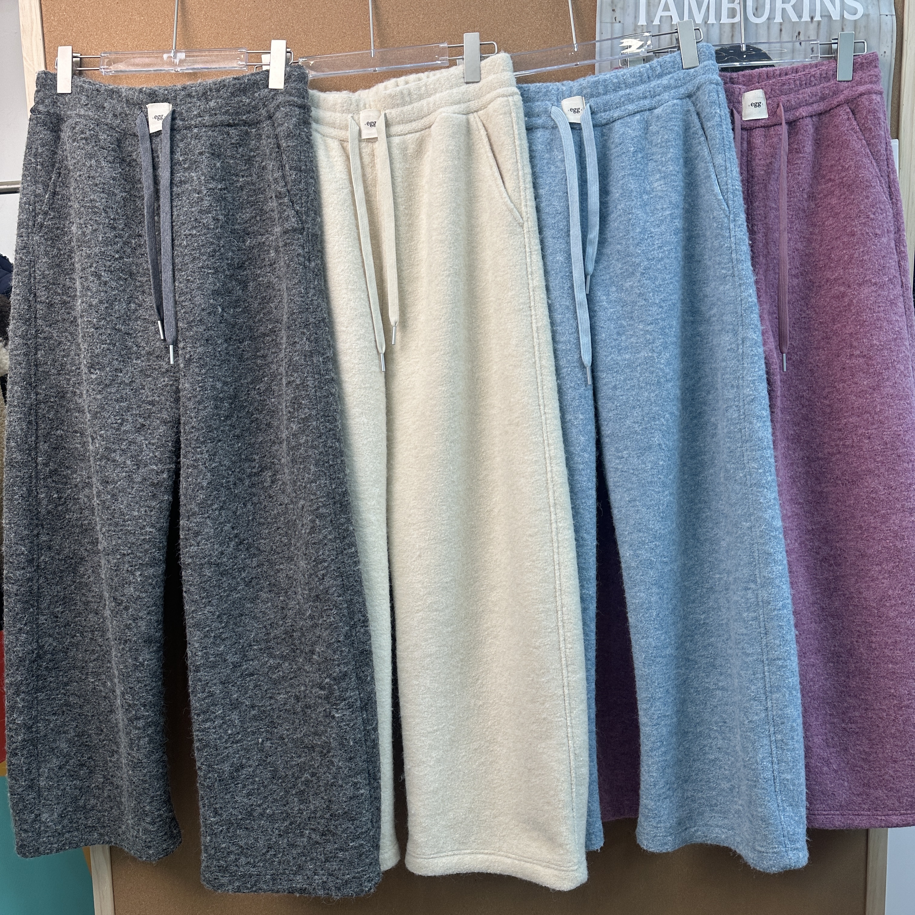 egg抽绳羊毛裤2025冬季宽松加绒加厚加厚防风休闲韩系百搭保暖