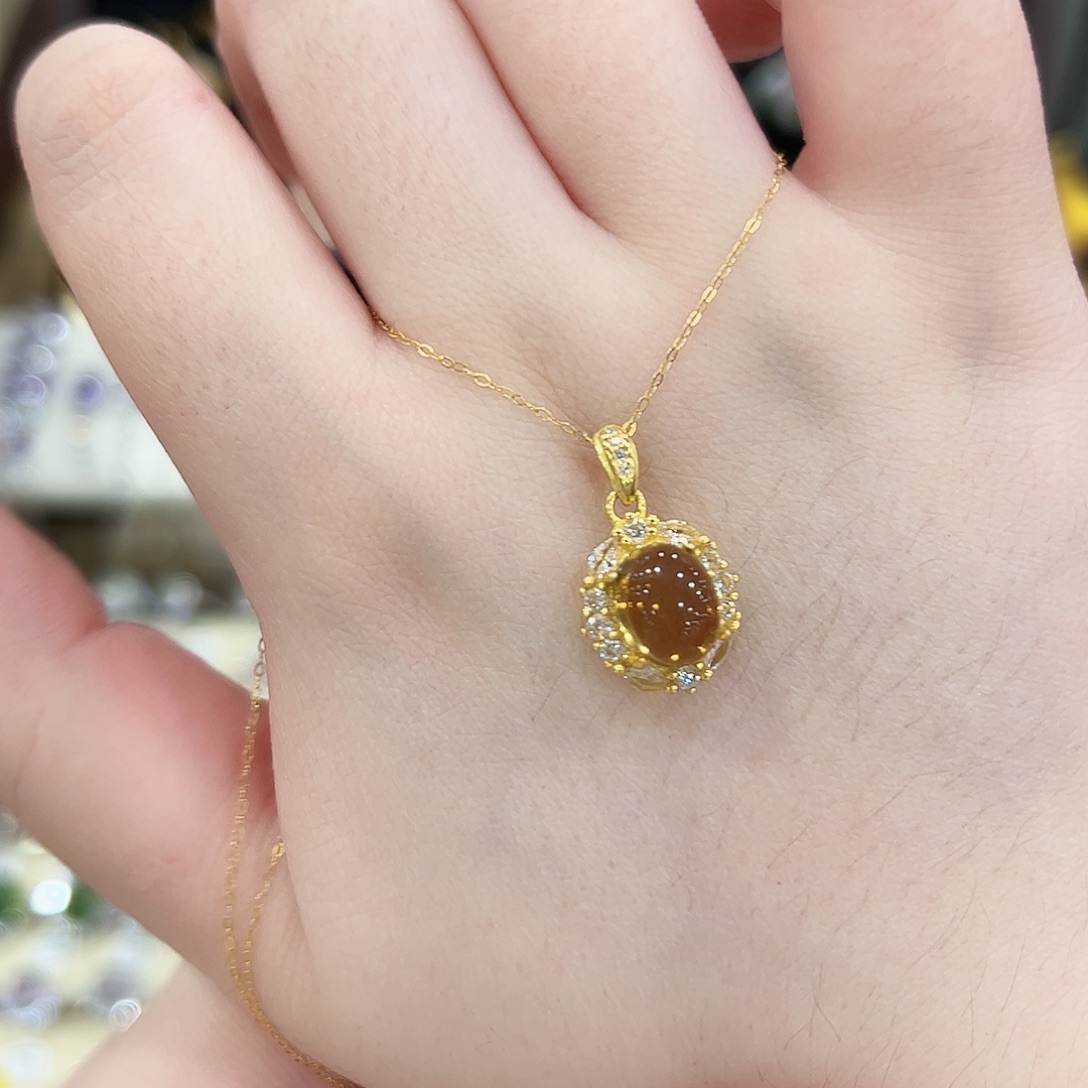 锦***时水晶银S925镶嵌颈饰