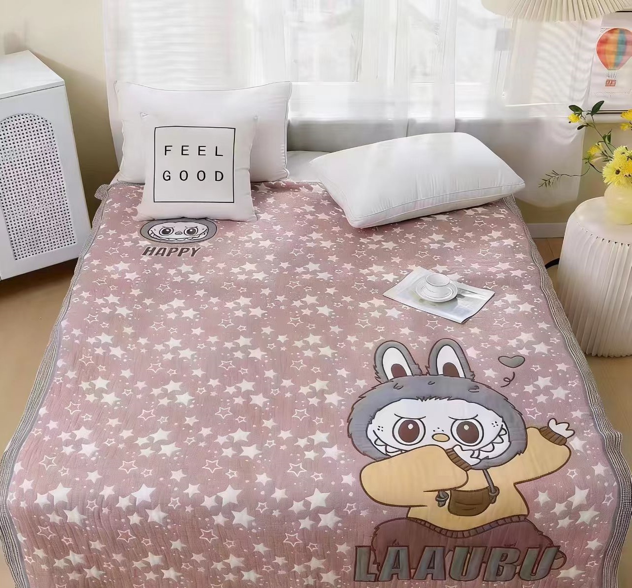 【功夫布布】150*200cm双层纱A类柔软亲肤透气夏凉被地暖被泡芙被