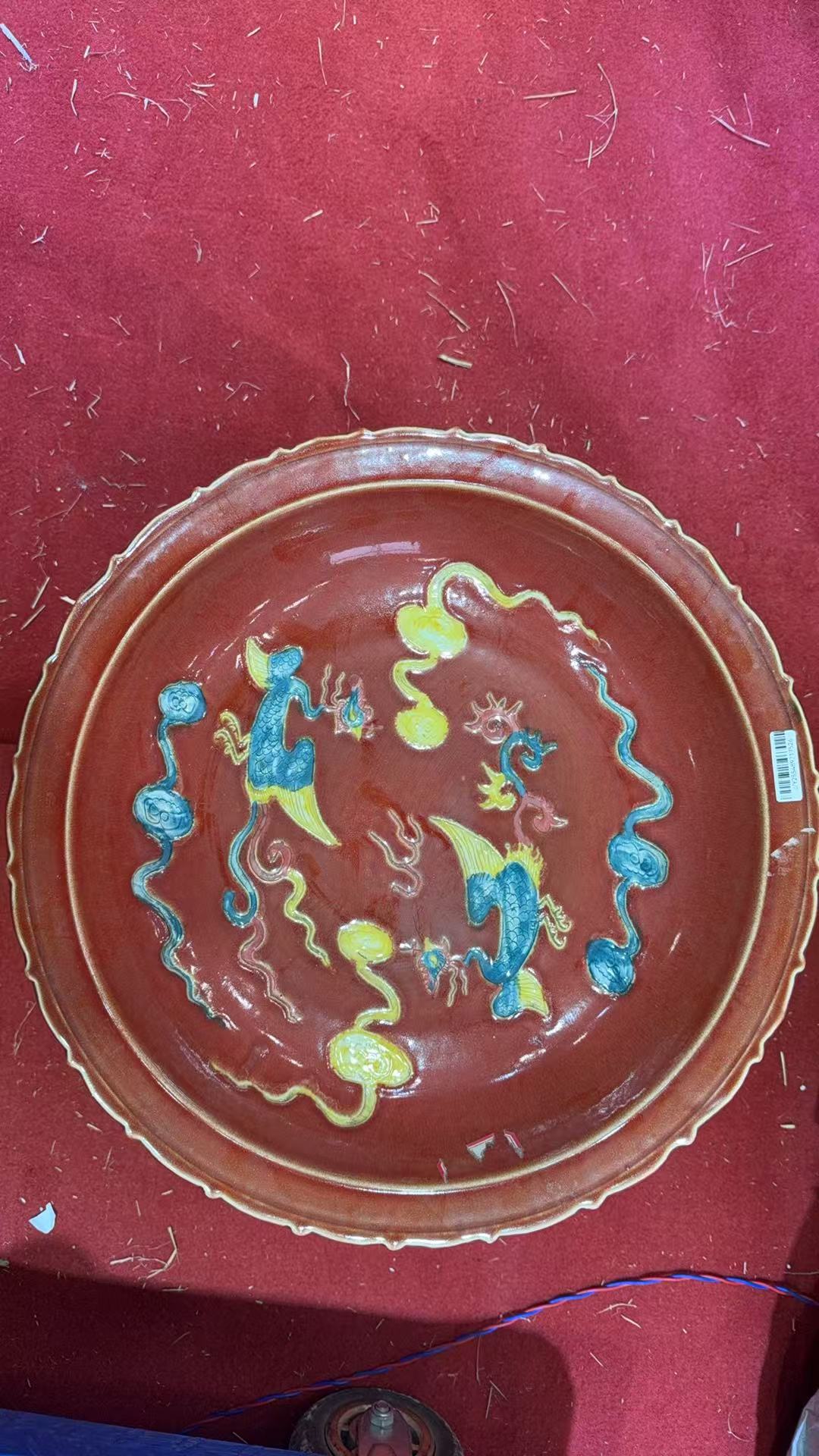 景德镇陶瓷红凤凰瓷盘