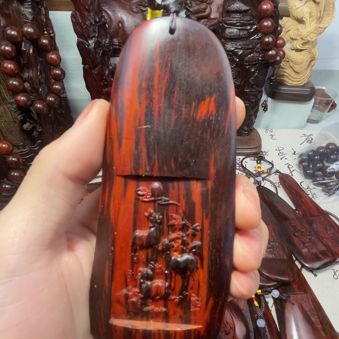 檀香紫檀（小叶紫檀）三阳开泰刮痧板