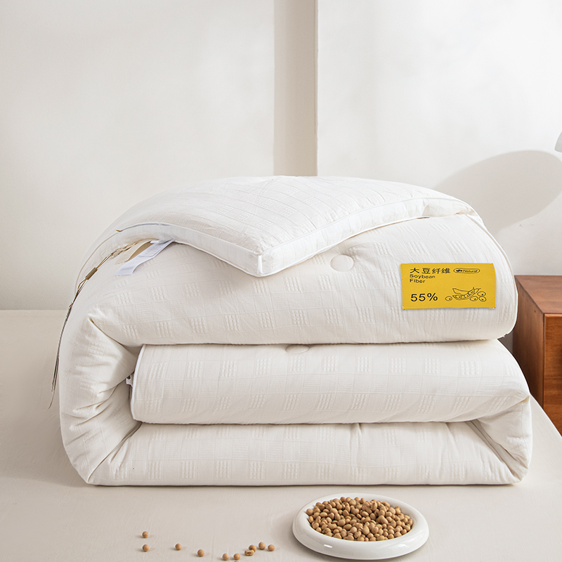 55%大豆纤维被子A类全棉华夫格提花春秋被冬被子母被空调被