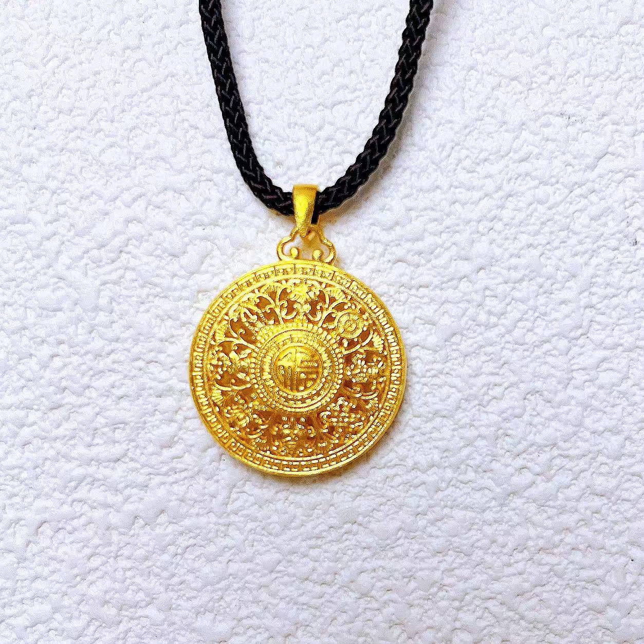 足金999八宝罗盘吊坠