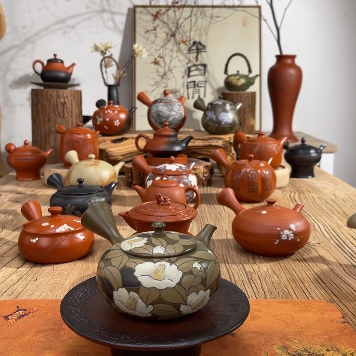 知常滑昭阳手作幸山刻绘茶壶