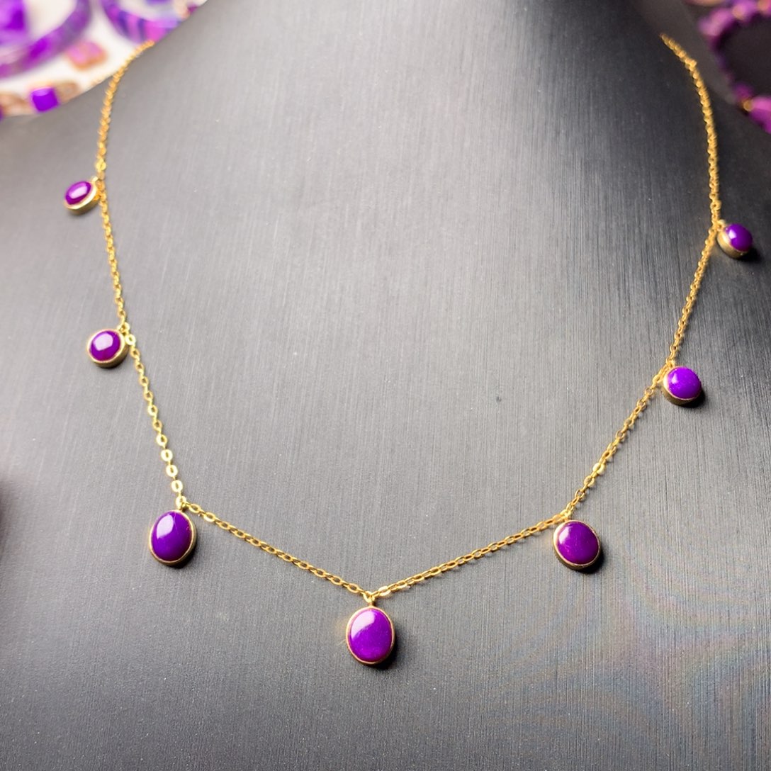 招****苏纪石（舒俱来）18K金镶嵌项链