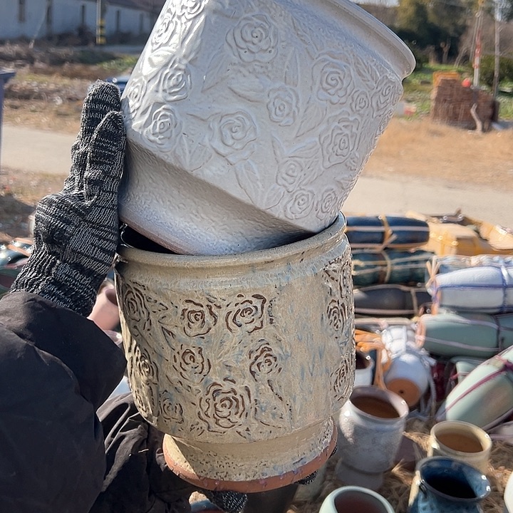 紫砂花盆高度20口19    