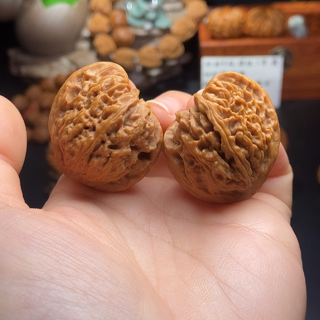 吊坠文玩核桃38尺全品精配拉丝凹底天残脚南将石