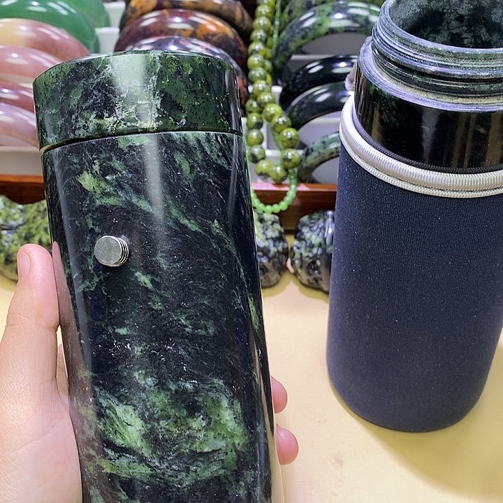 蛇纹石玉未镶嵌高冰水杯