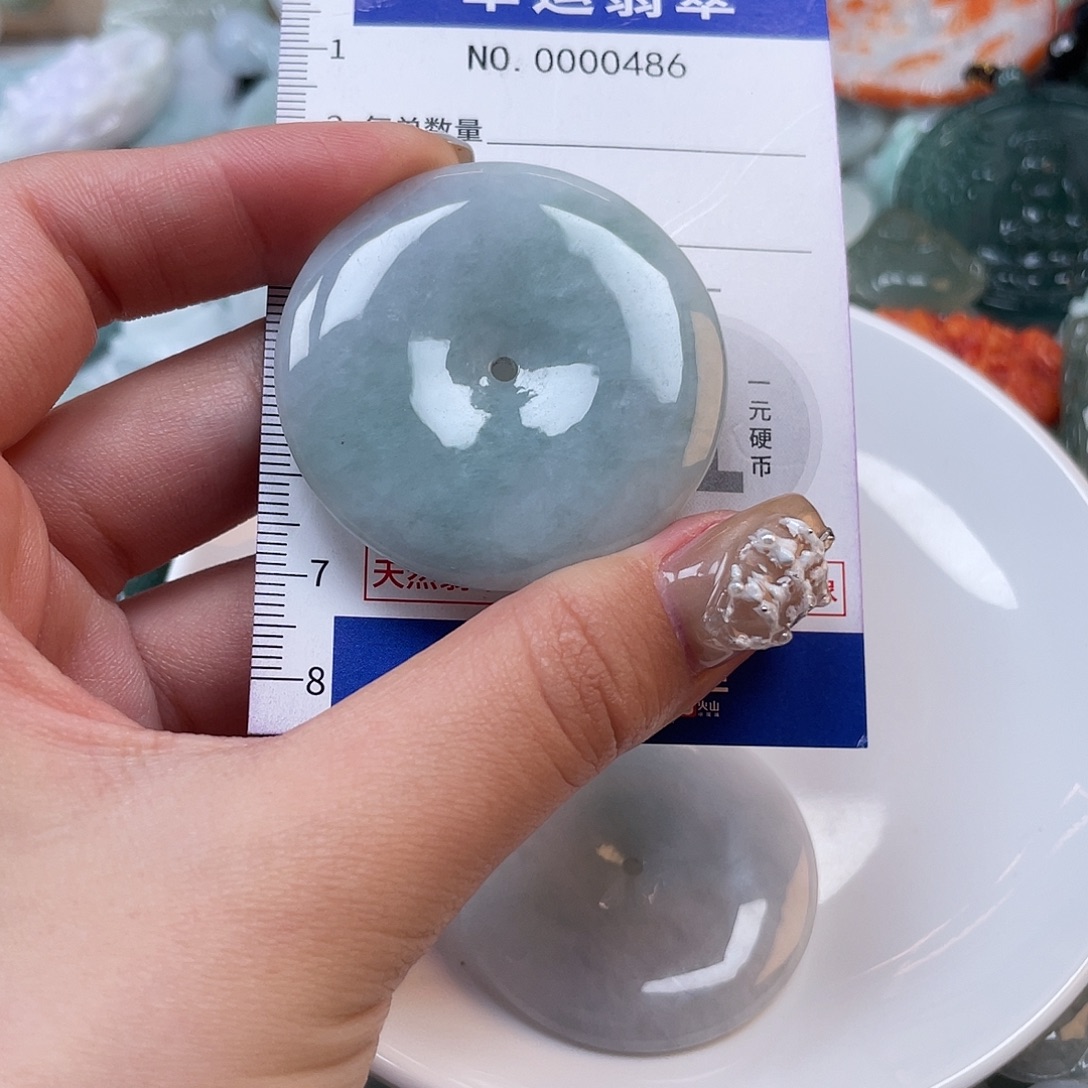 财***收翡翠未镶嵌颈饰486