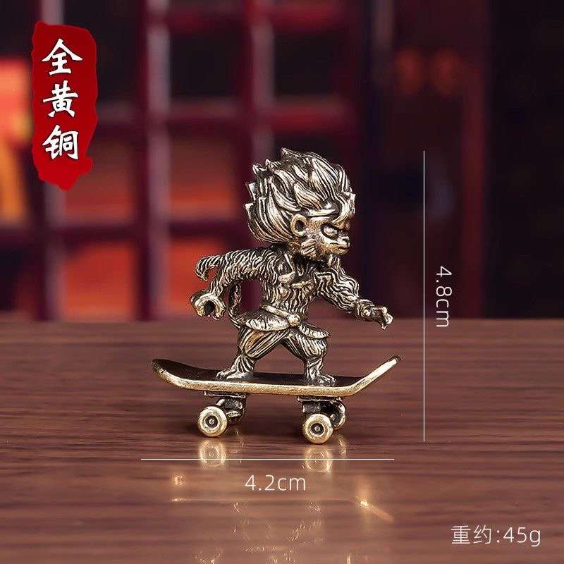 创意七龙珠摆件孙悟空黄铜茶宠办公室造景桌面动漫装饰品工艺品
