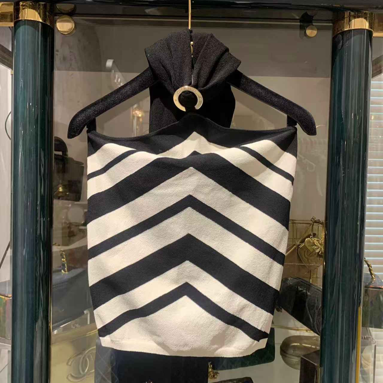 95新 Chanel/香奈儿 19C邮轮黑白条纹吊带36码