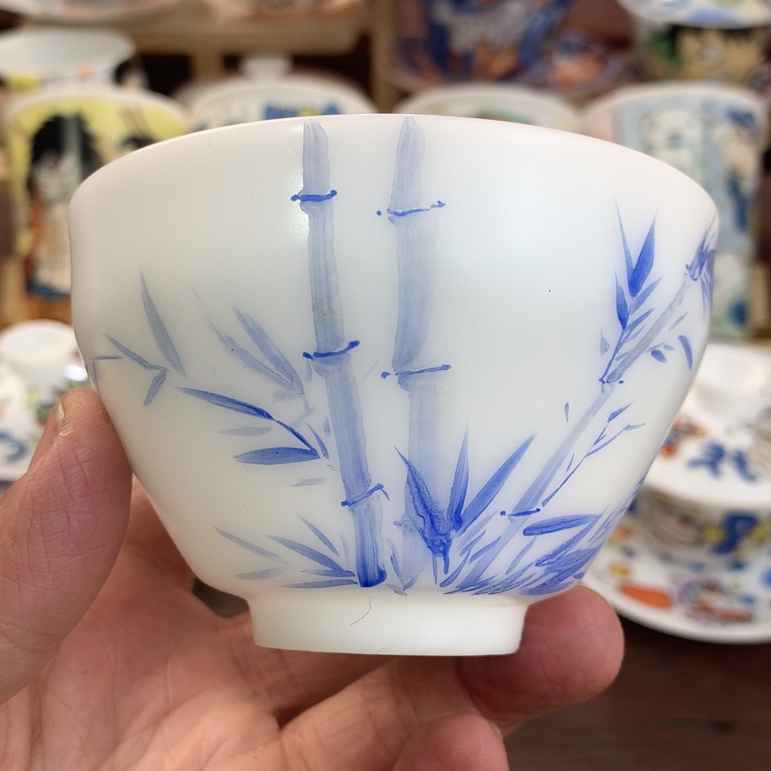 冰种素烧手绘主人杯