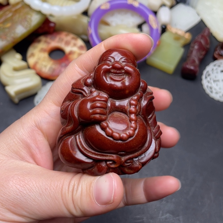 白玉菩提把件摆件