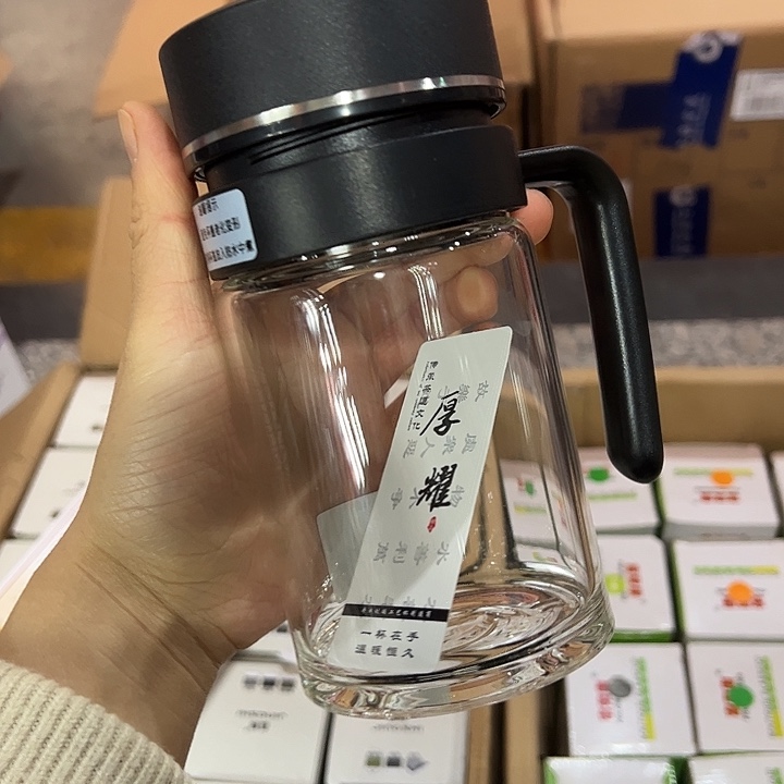 厚耀单层烫手玻璃杯510510微瑕端杯黑色