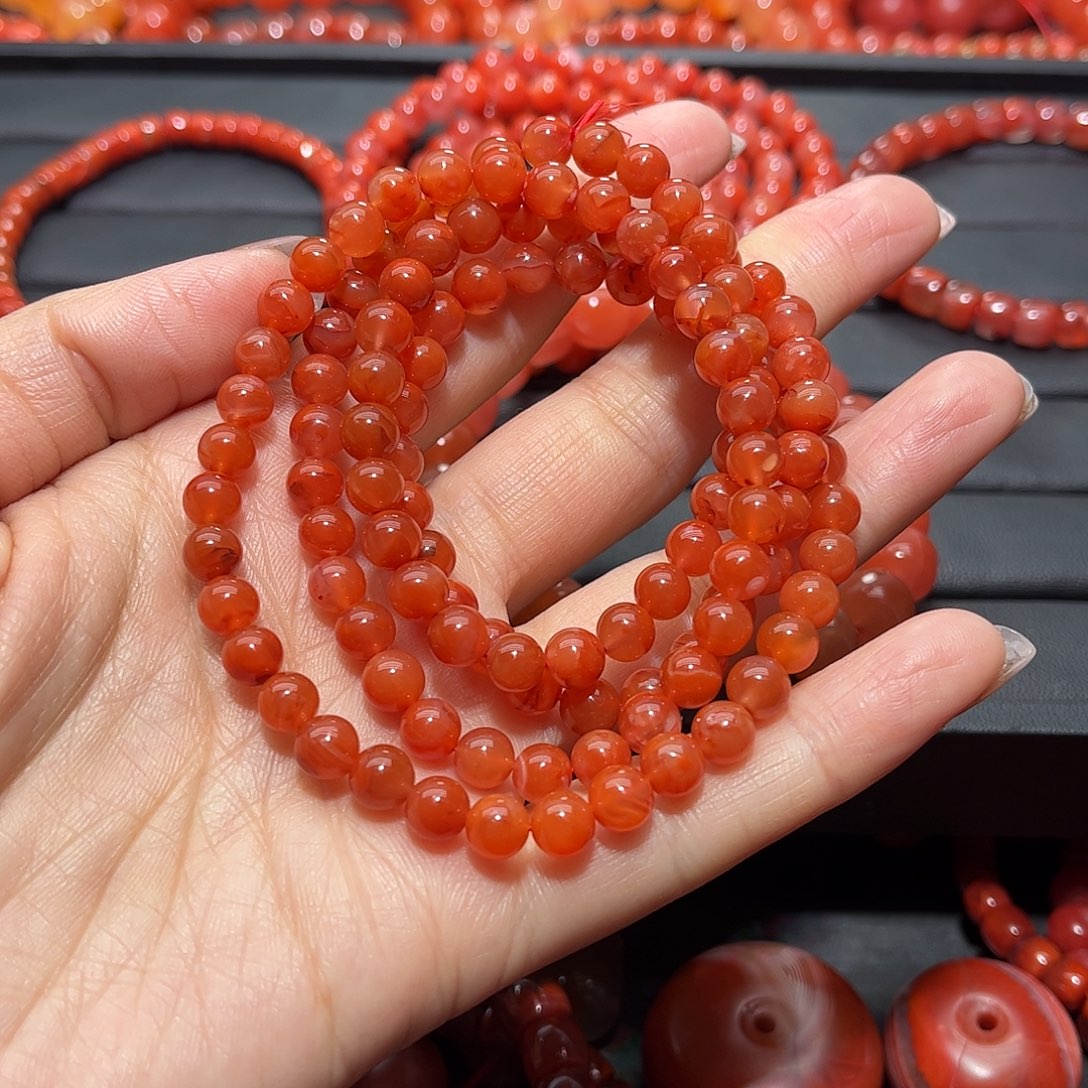 南红玛瑙手链未镶嵌