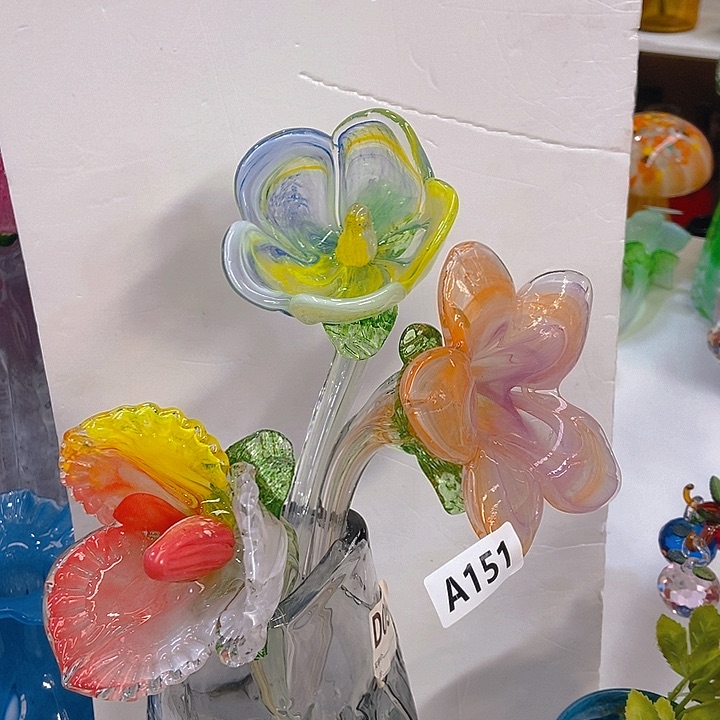 琉璃高度40厘米琉璃花套三