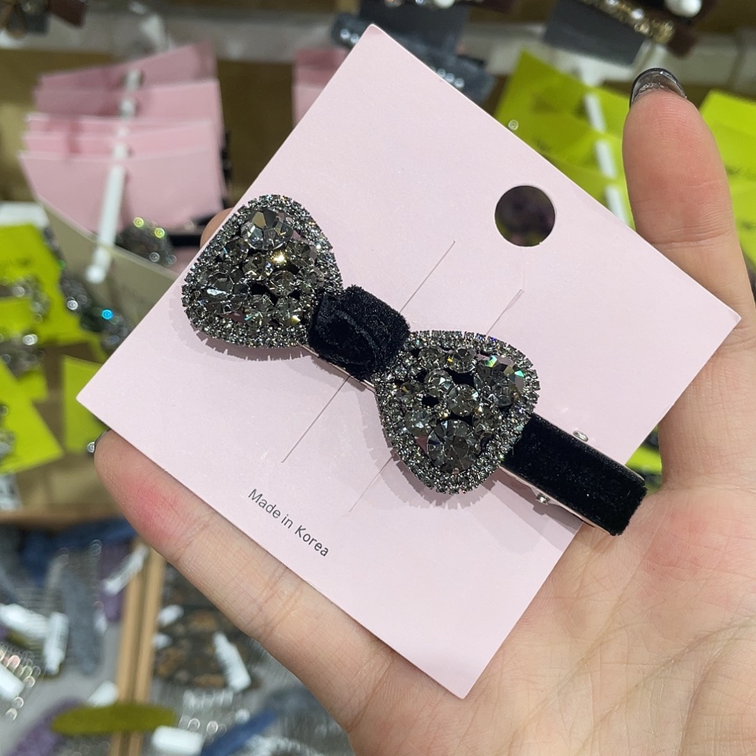 羽毛非金属黑色蝴蝶结钻鸭架