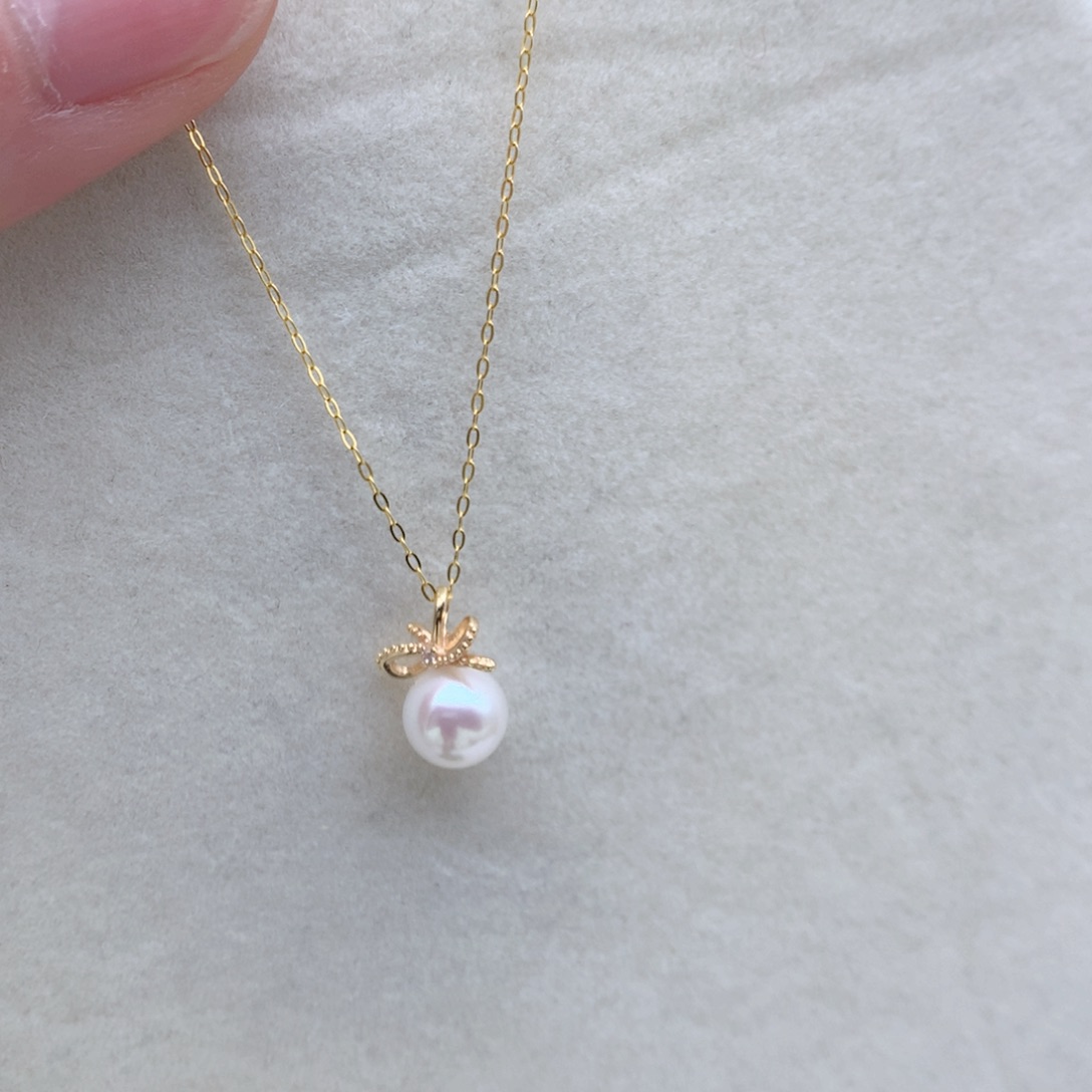 海水珍珠7-7.5mm ak吊坠银S925镶嵌