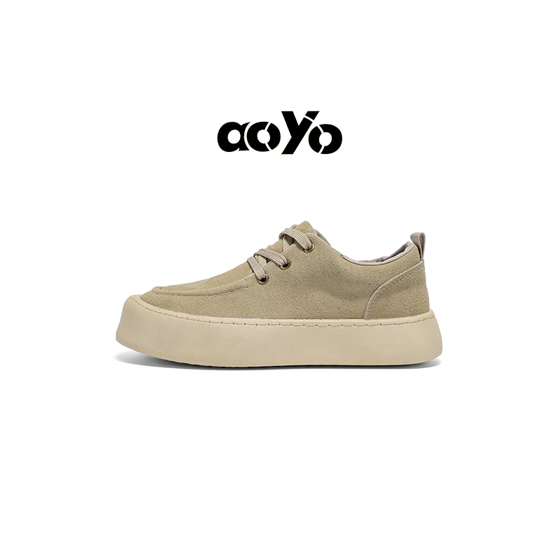 aoyo秋季新款日系复古舒适时尚休闲板鞋百搭低帮系带男士潮流单棉