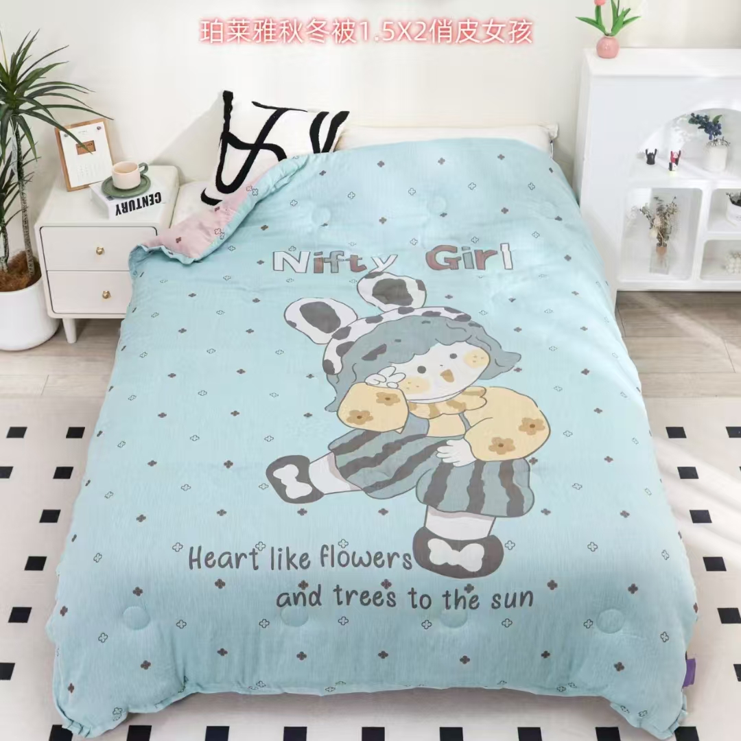 【俏皮女孩】150*200CM双层纱亲肤纱布四季通用加厚盖被