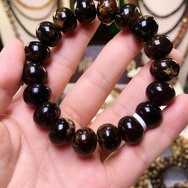 未镶嵌琥珀裸石胖*象黑花14+