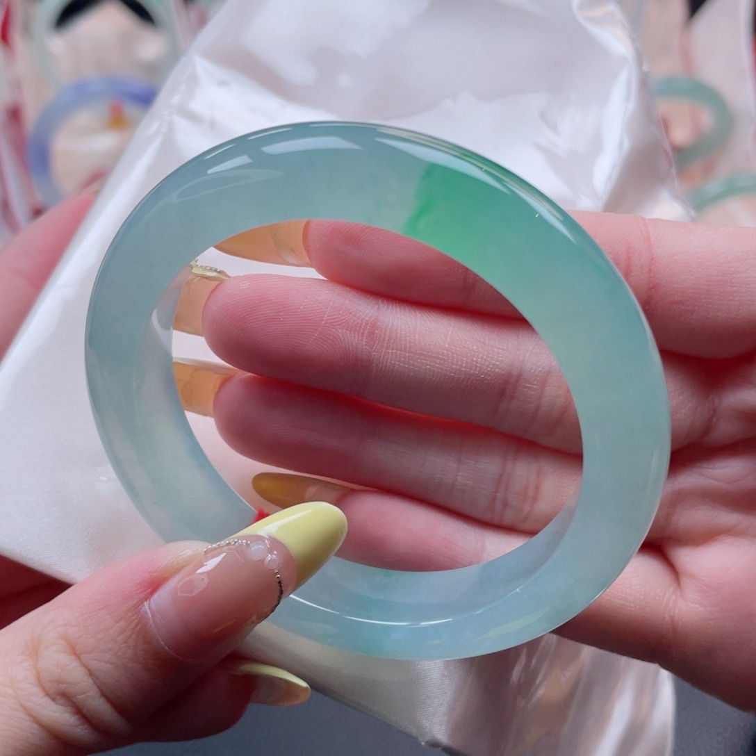 未镶嵌手镯翡翠54.8正冰种水 起冰起钢起光感 行家货10号