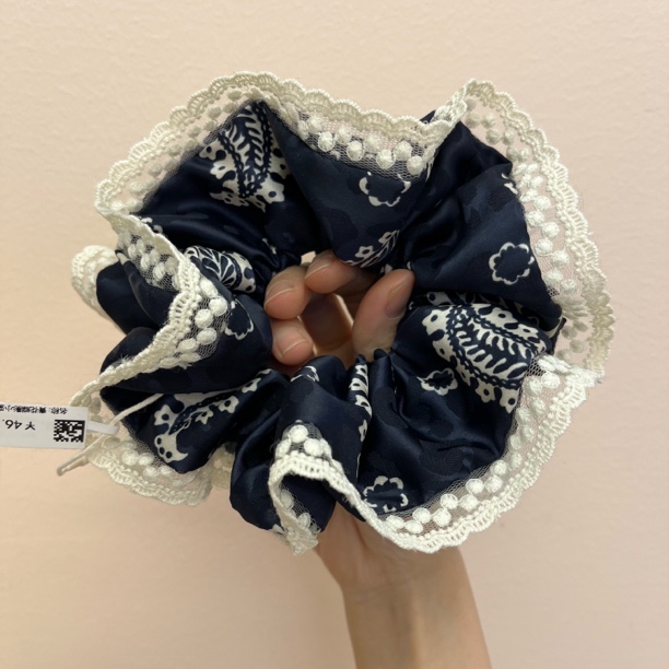 【青花蝶影米色边】复古成熟优雅气质百搭发饰头饰发圈简约优雅韩