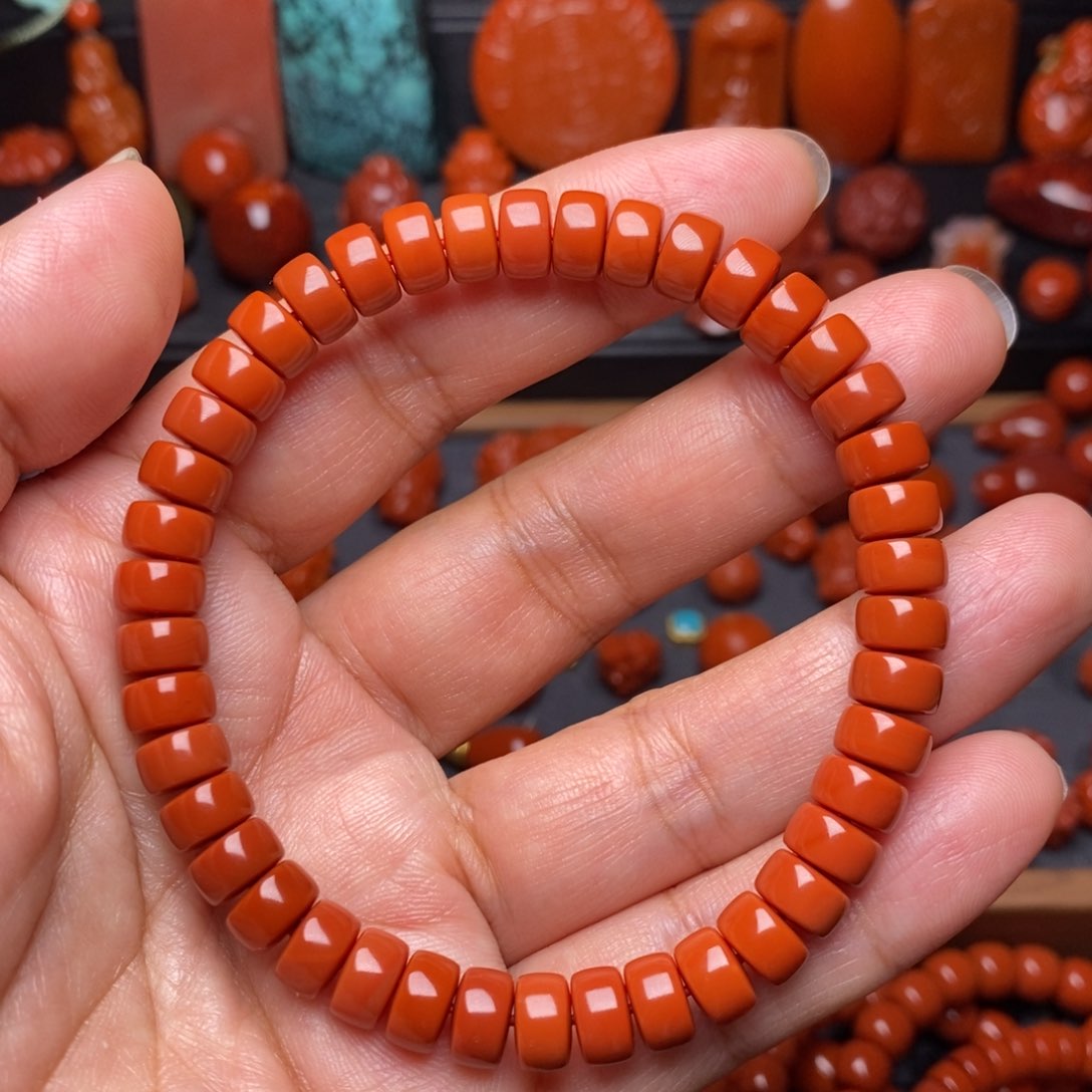 南红玛瑙配饰未镶嵌手串卡7.7