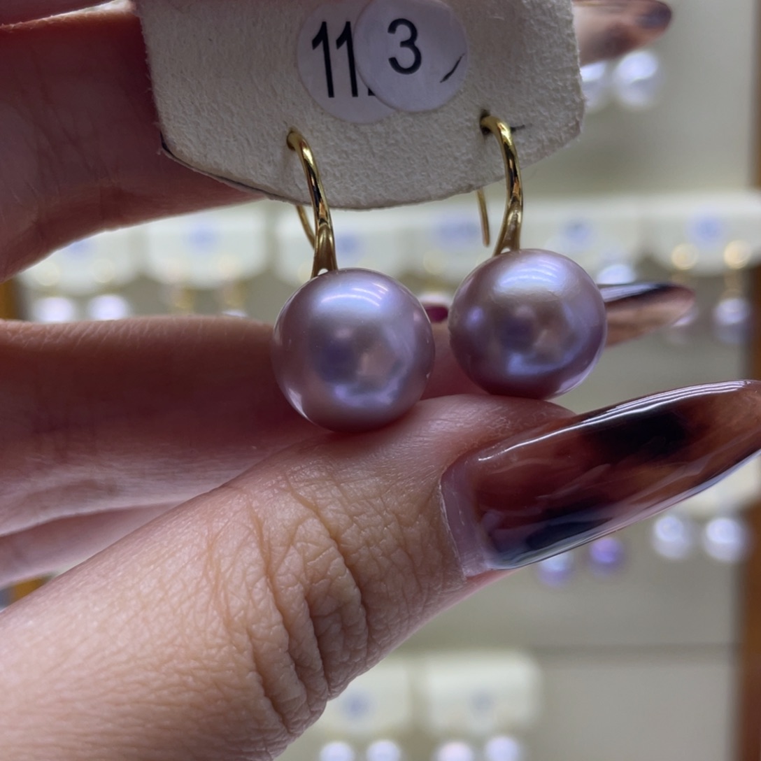 淡水珍珠耳饰银S925镶嵌