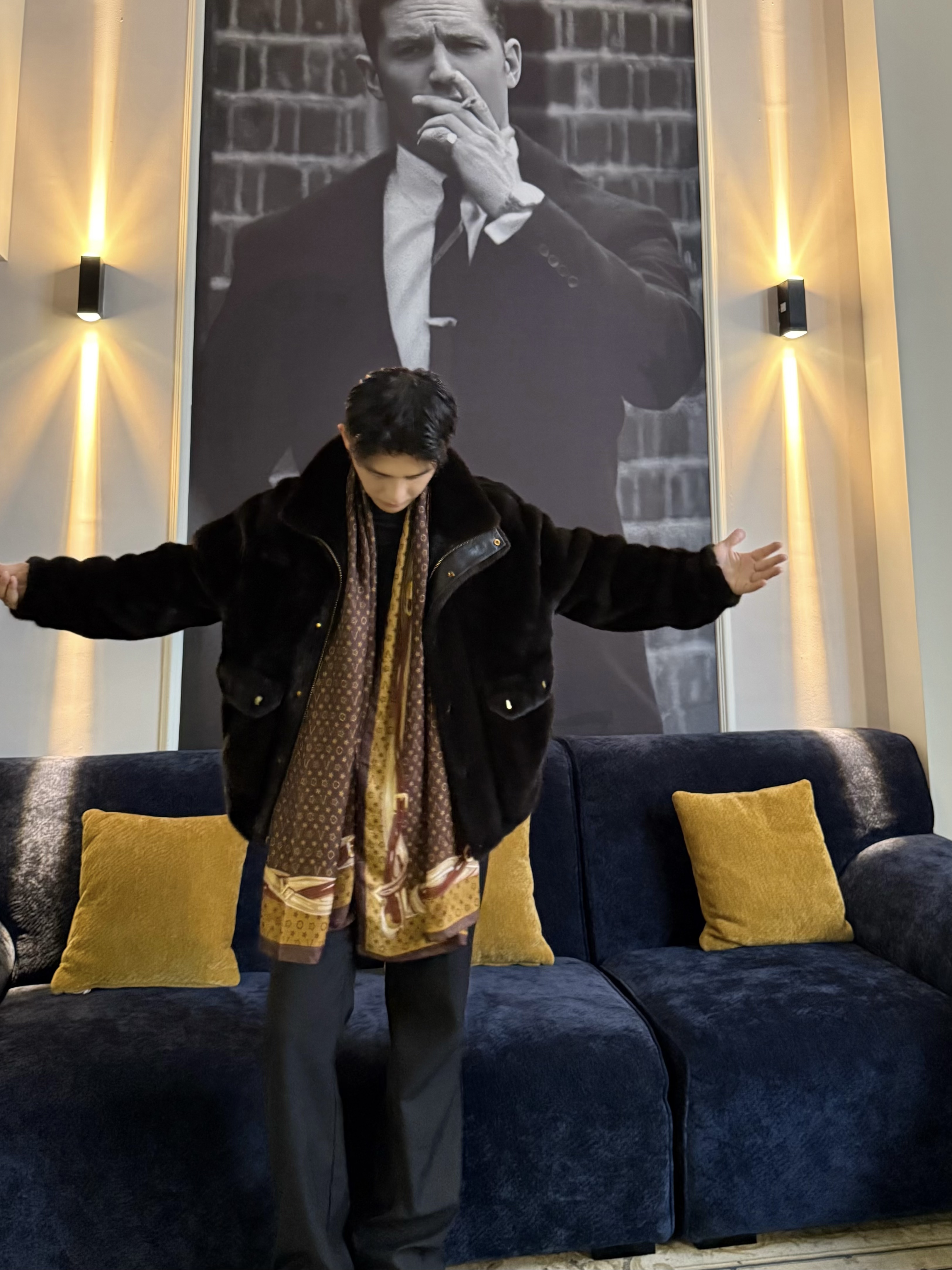 新款 男装宝嘉美本色机车风短款夹克皮草外套冬季保暖