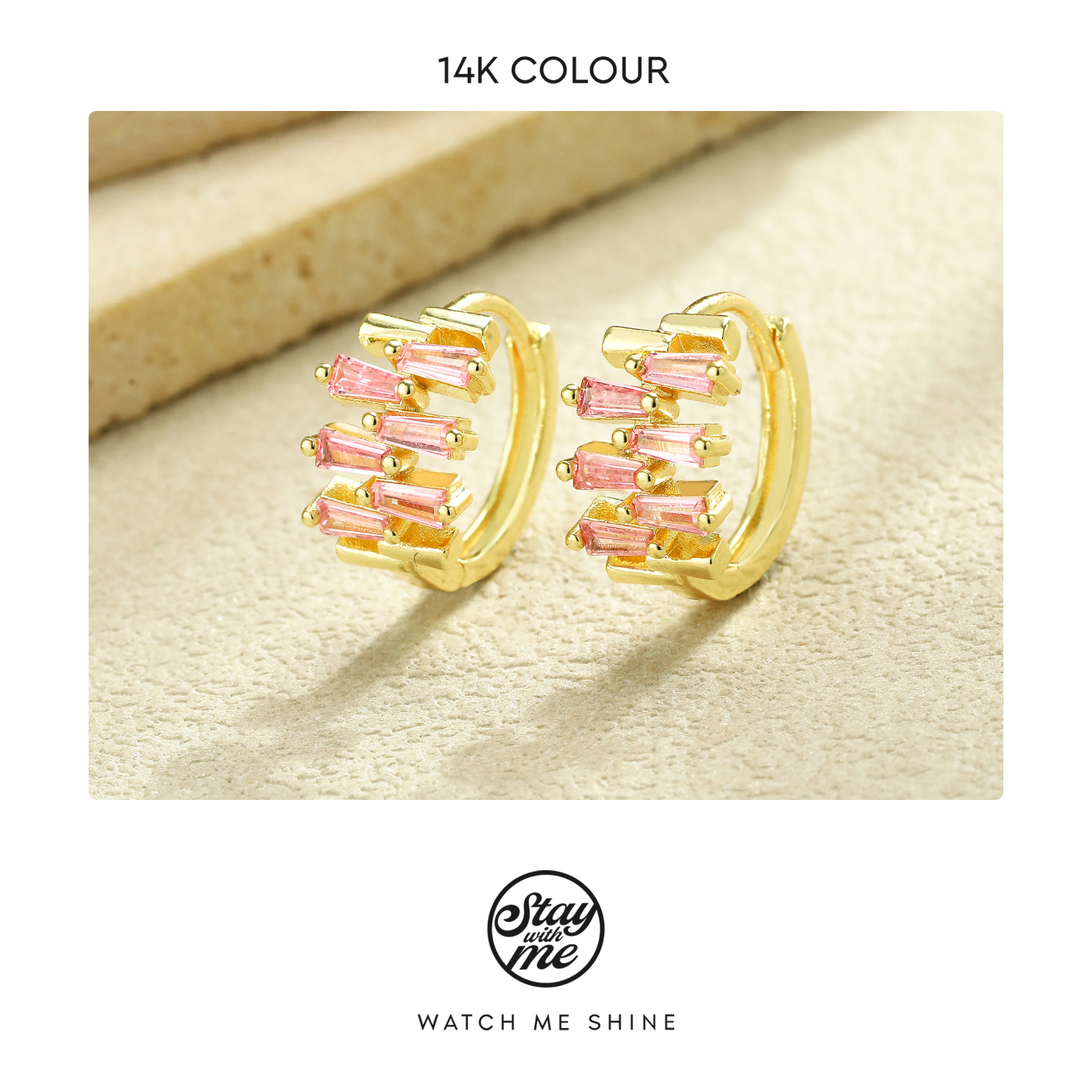 铜合金合成锆石耳饰 小众设计p0613耳环