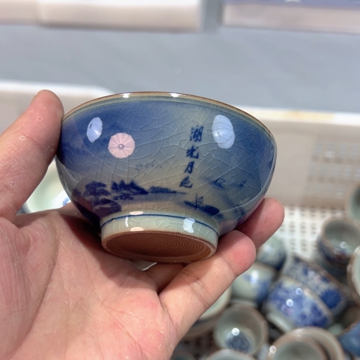 瓷片淘泥湖光月色茶漏的漏