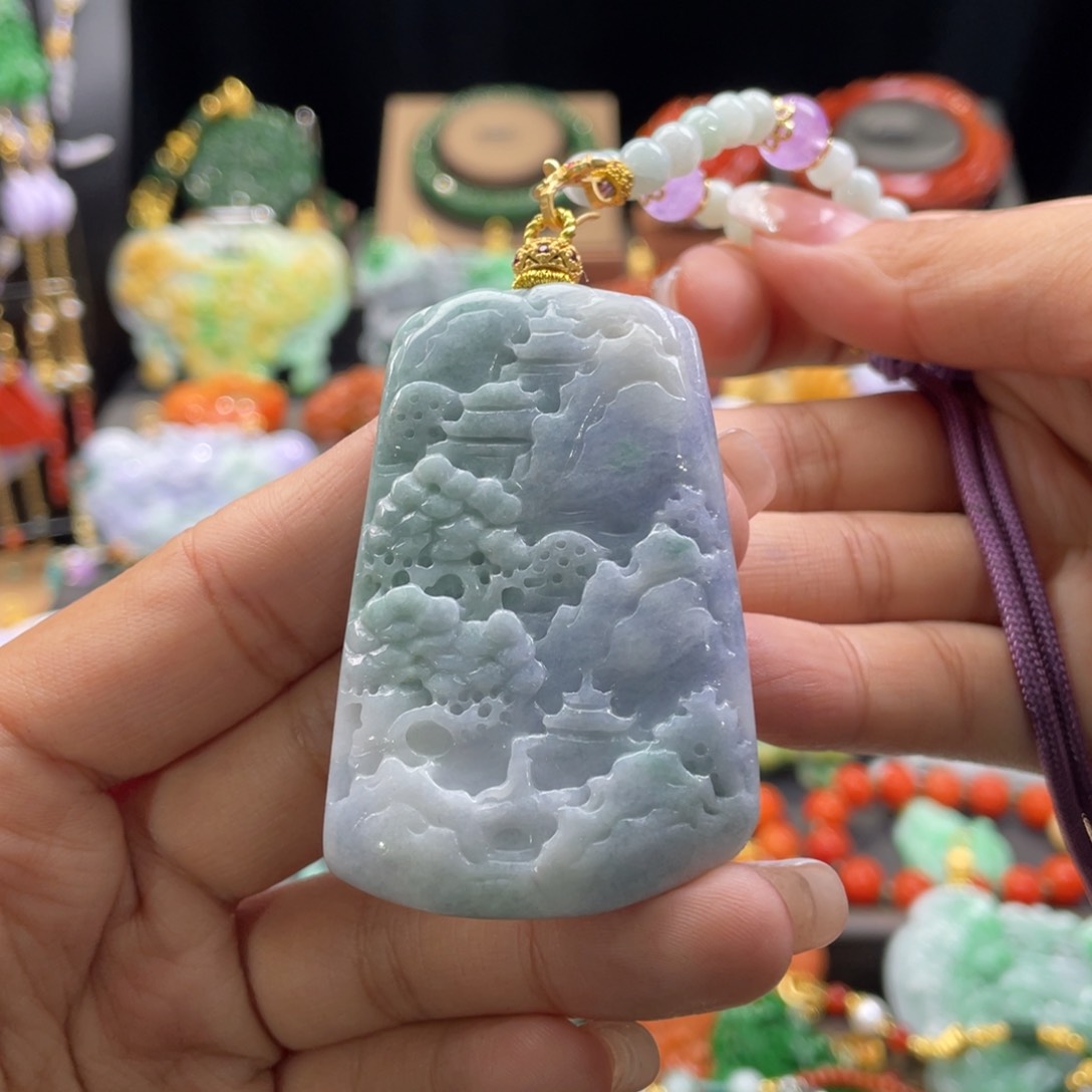 翡翠颈饰未镶嵌代编织