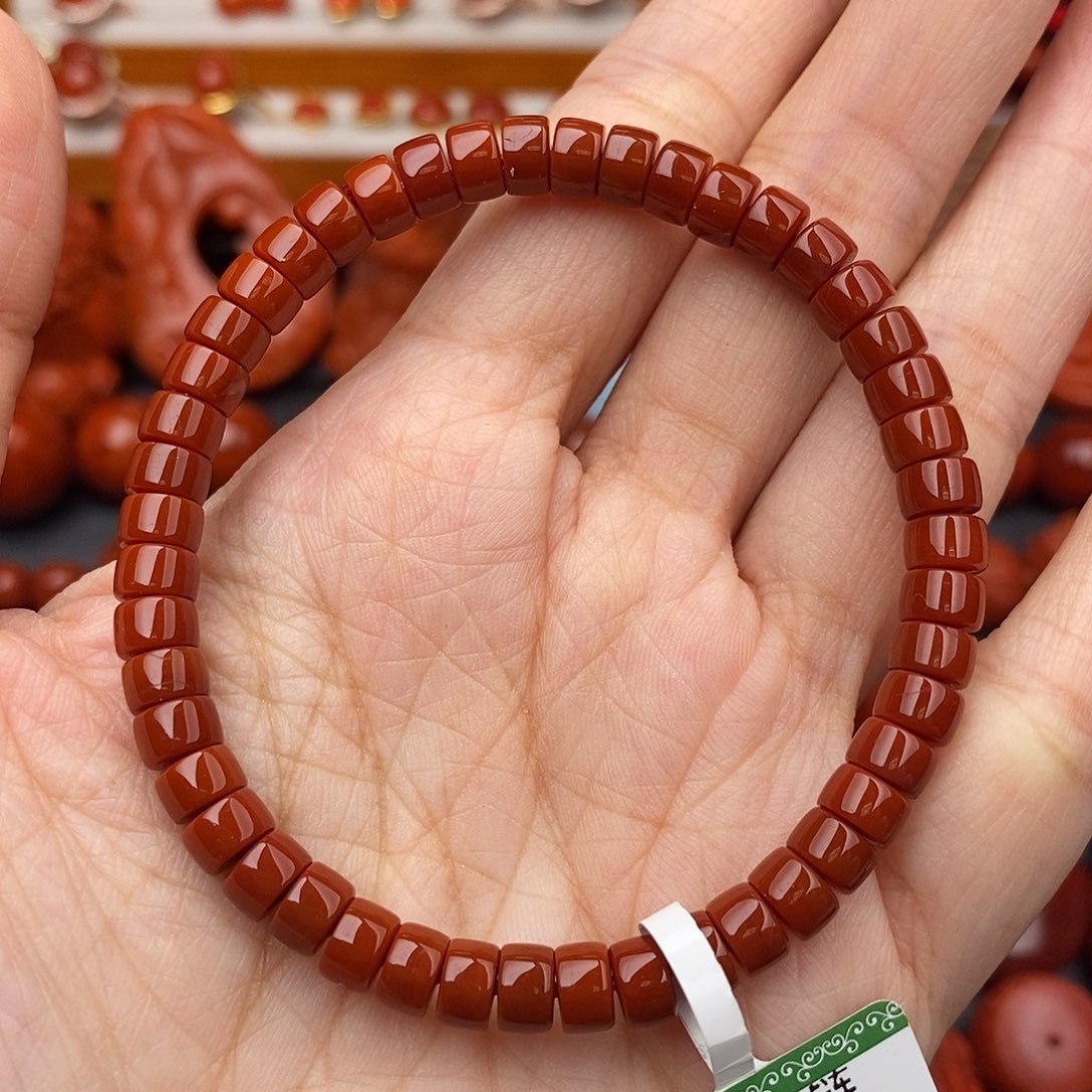 南红玛瑙四川凉山隔片手串6mm未镶嵌