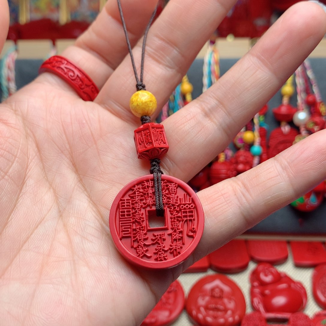 天然辰砂工艺品朱砂手机坠