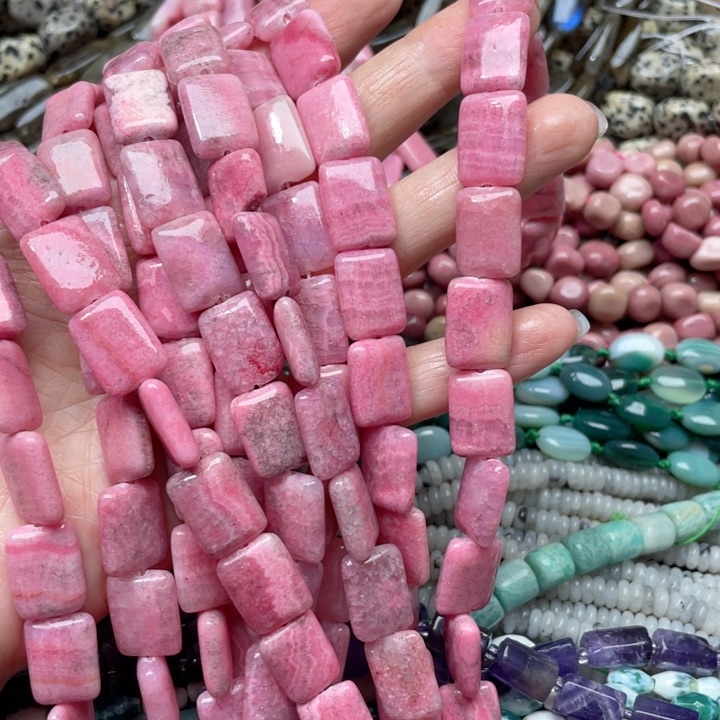 玛瑙/玉髓合金珠宝半成品一条12x15m红纹石方片