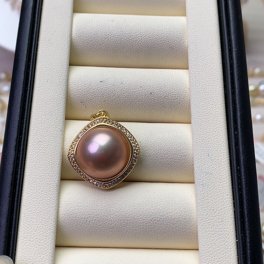 拼合珍珠（马贝珠）颈饰银S925镶嵌