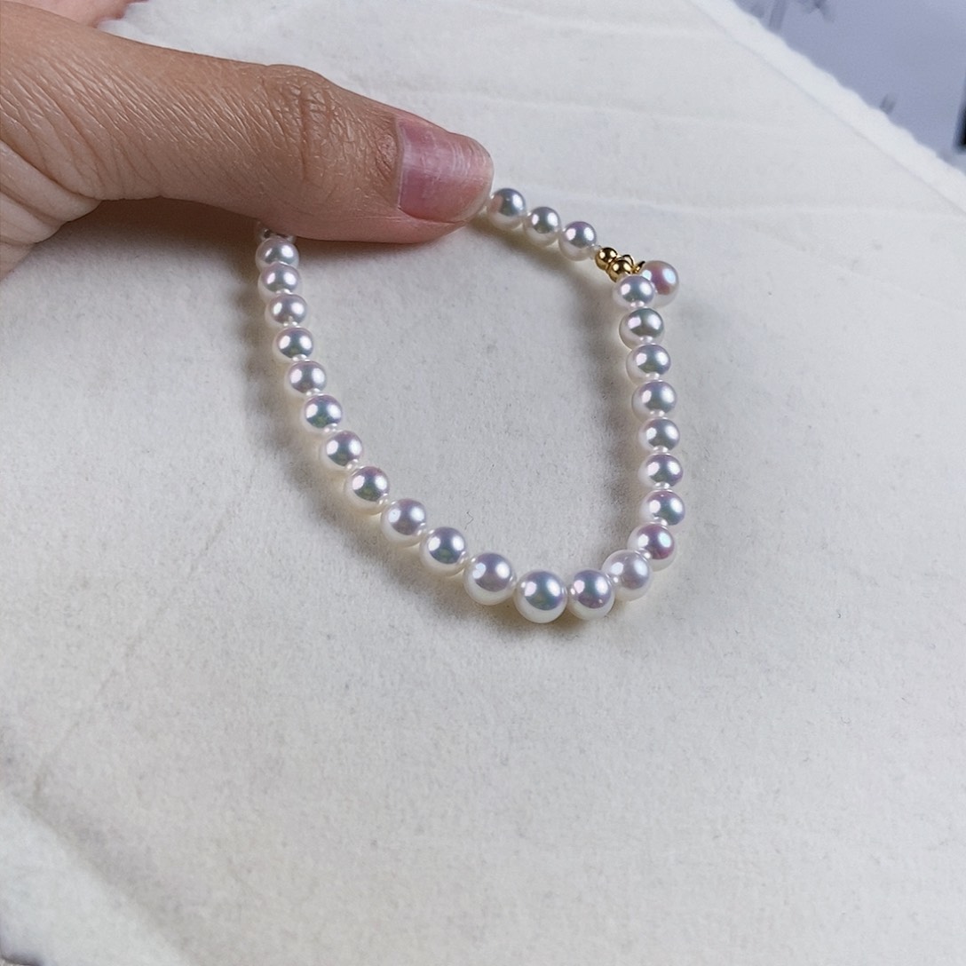 淡水珍珠手绳18K金镶嵌