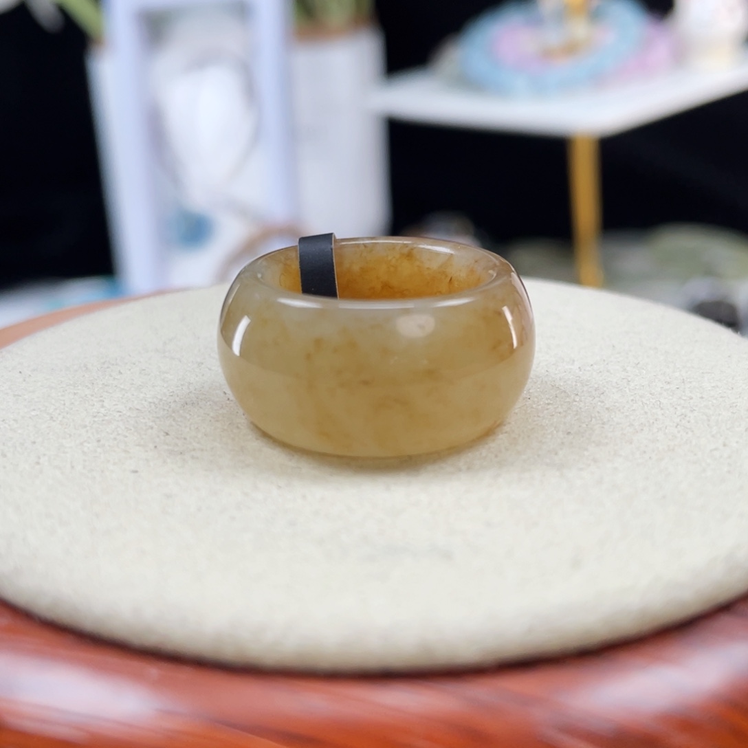 和田玉未镶嵌戒指P24桂花轮胎17.2